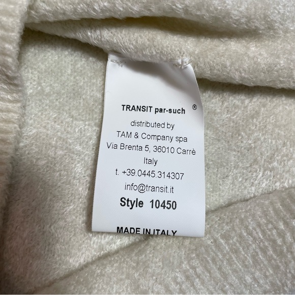 New Transit Par-Such Fuzzy Ivory Sweater Made in Italy Size 3 US M - Picture 7 of 12